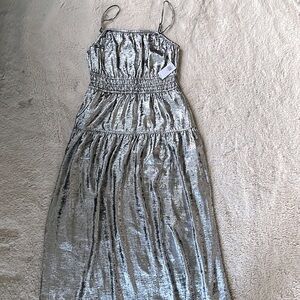 NEW! w tag- XS-Silver metallic sundress